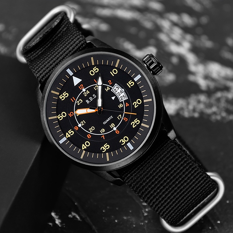 2022 新款飛行員手錶 JD1508 男士豪華夜光手錶 reloj hombre 50M 防水日期男士石英手錶 rel