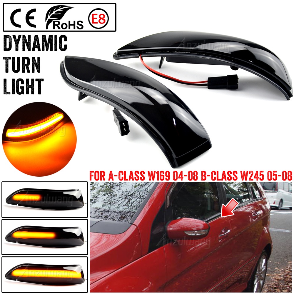 滾動動態方向燈轉向信號燈後視鏡照明 Led 汽車燈泡改款適用於梅賽德斯奔馳 A B 級 W169 W245 04-08
