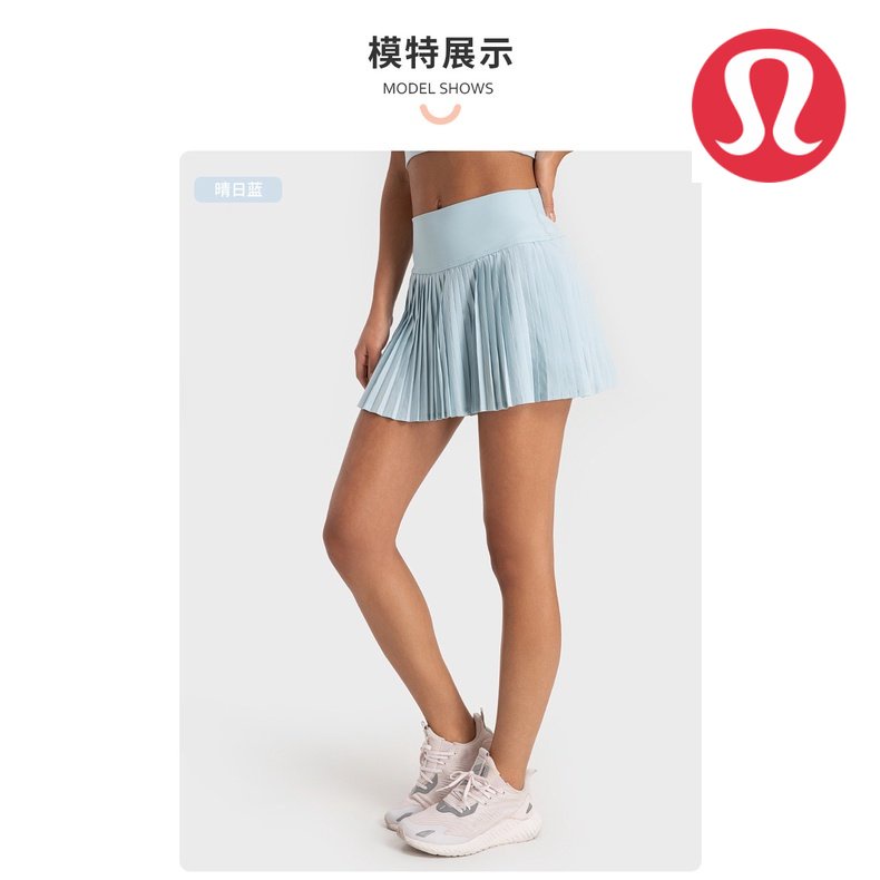 新款 Lululemon Sport 戶外百褶飄逸網球裙高腰側袋防滑短褲