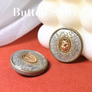 5 件裝復古玫瑰圖案金屬鈕扣手縫配件高級西裝外套羊毛大衣裝飾鈕扣