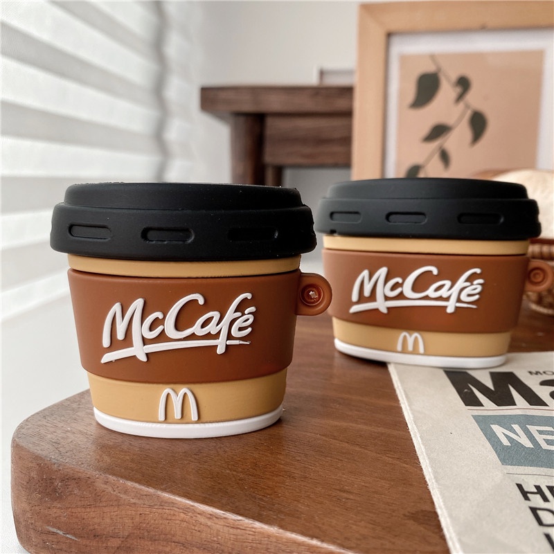 麥當勞 Mcdonald's McCafe 咖啡矽膠套兼容 Apple Airpods Pro 2 Case 3 1 軟