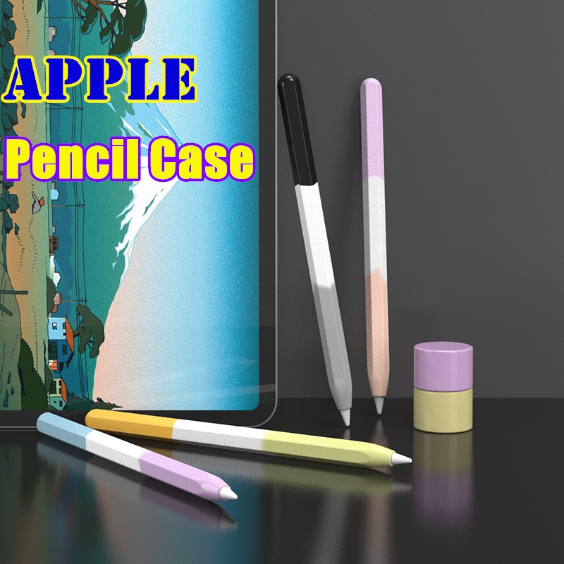 鉛筆盒兼容 Apple Pencil 第 1 代第 2 代矽膠盒筆套支架皮膚保護套
