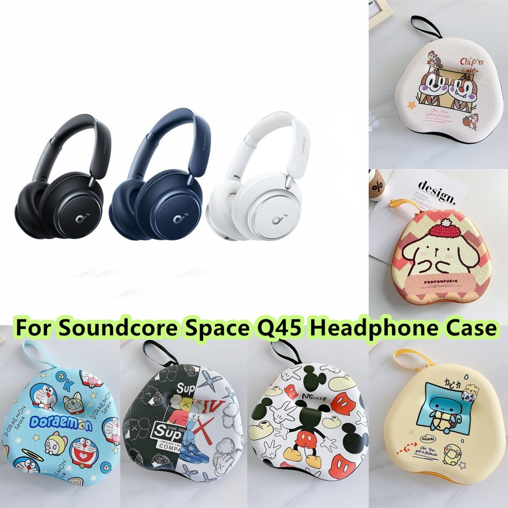 現貨!適用於 Soundcore Space Q45 耳機盒情侶卡通圖案適用於 Soundcore Space Q45