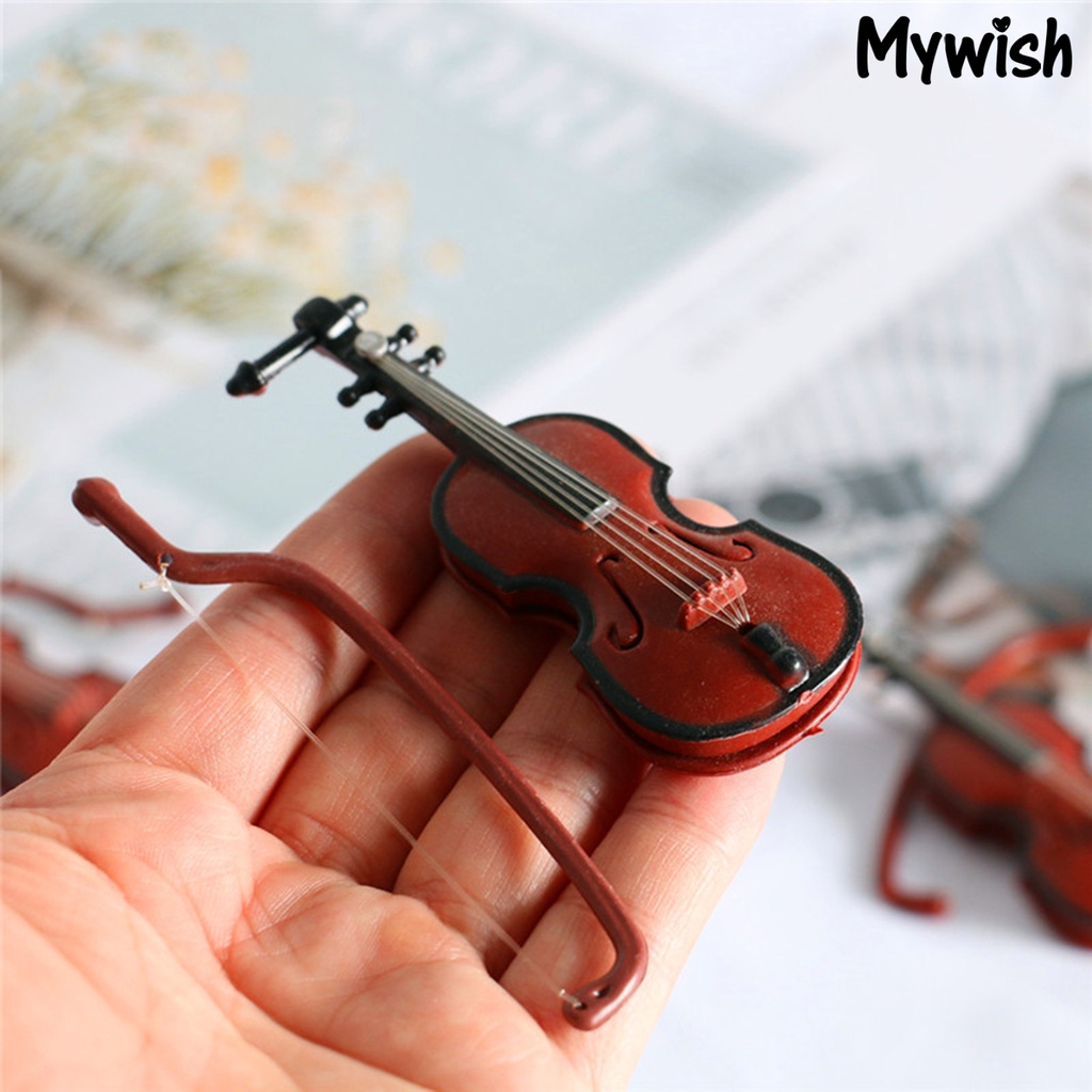 【萌寶屋】Dollhouse娃娃屋 迷你微縮世界 小提琴樂器 場景模型 拍攝道具 過家家玩具