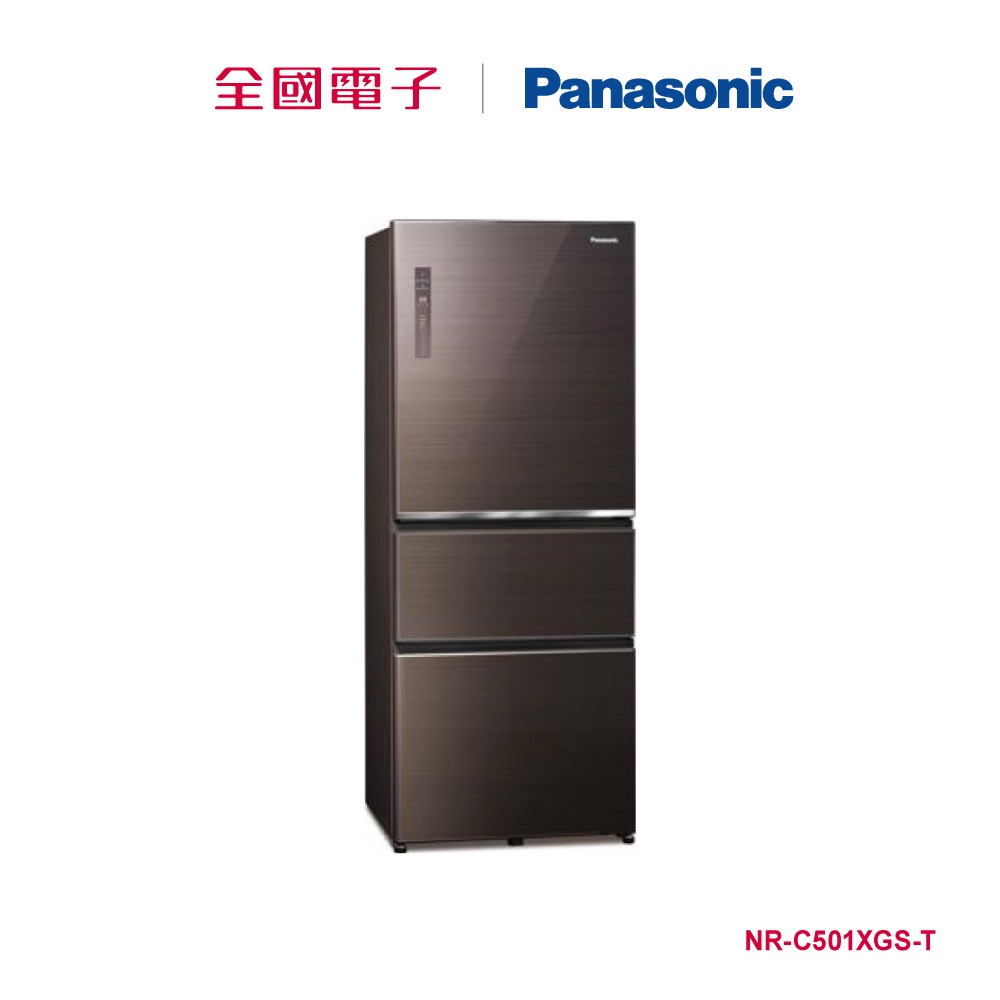 Panasonic500L三門玻璃變頻冰箱棕  NR-C501XGS-T 【全國電子】