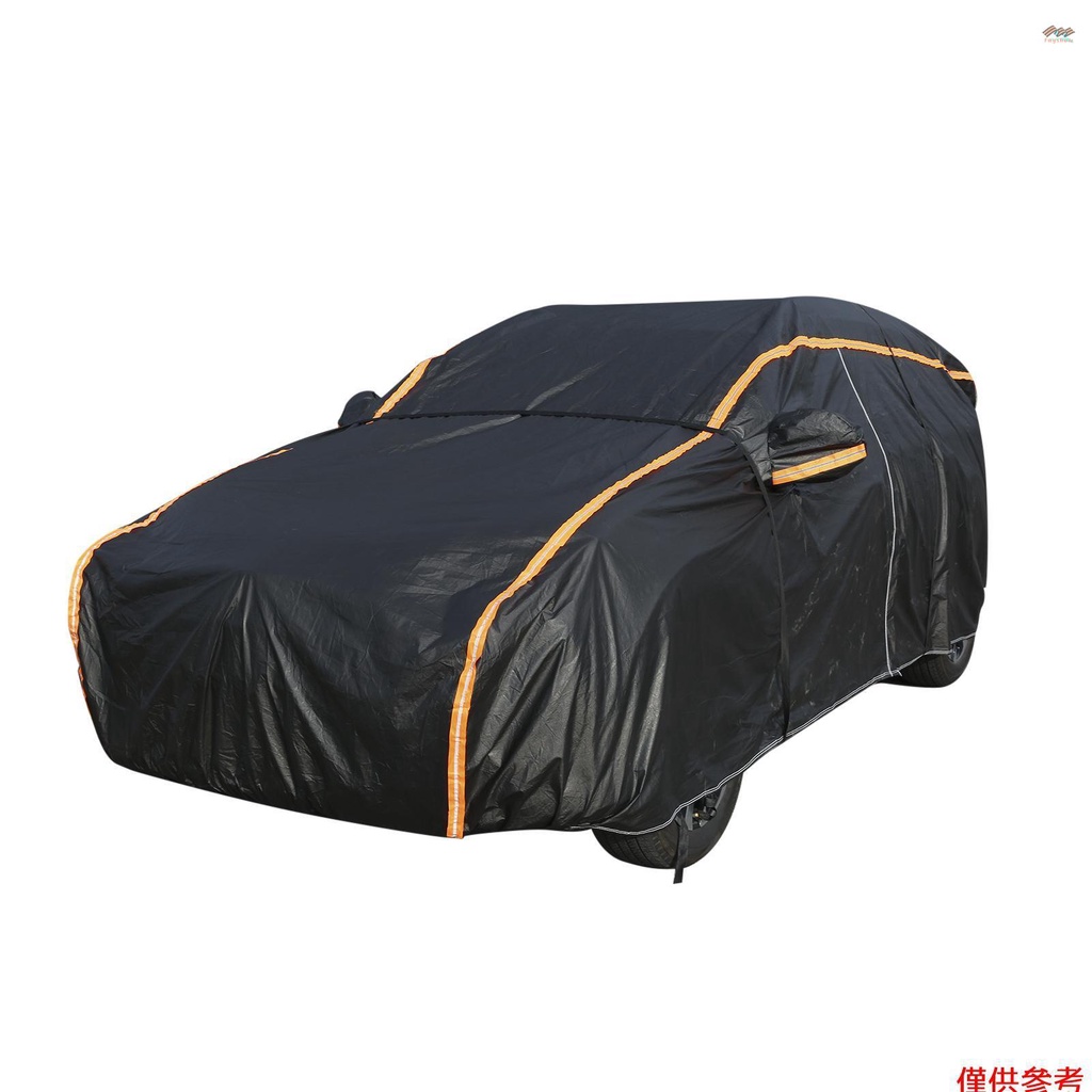 汽車罩全外罩帶反光條防水戶外防護紫外線雪雨風灰塵全天候適用於 SUV 185-190 英寸