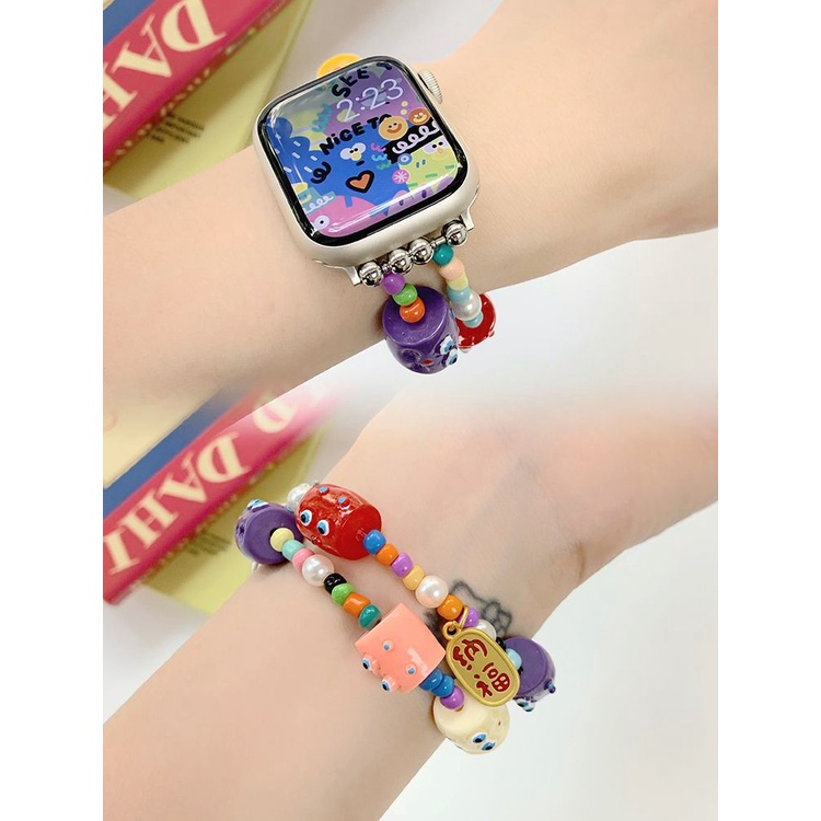 【S9錶帶】適用Applewatch錶帶 小紅書同款蘋果手錶錶帶 iwatch手錶帶  小怪獸多巴胺鏈條