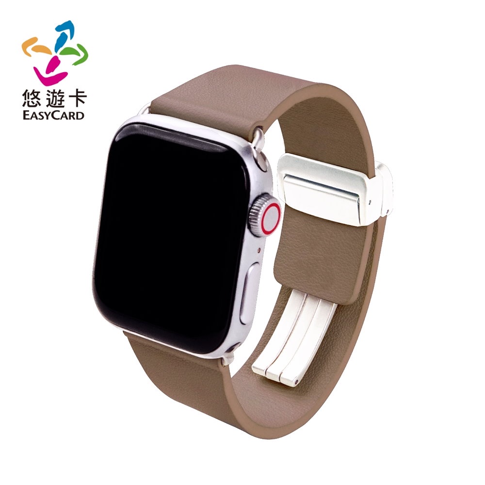 COMPLE Apple Watch 台灣製高級簡約皮革悠遊卡錶帶  手錶配件