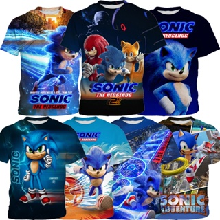 Sonic 3D打印兒童T恤短袖3-13歲男孩襯衫生日禮物派對T恤寶寶春夏新款遊戲時尚上衣