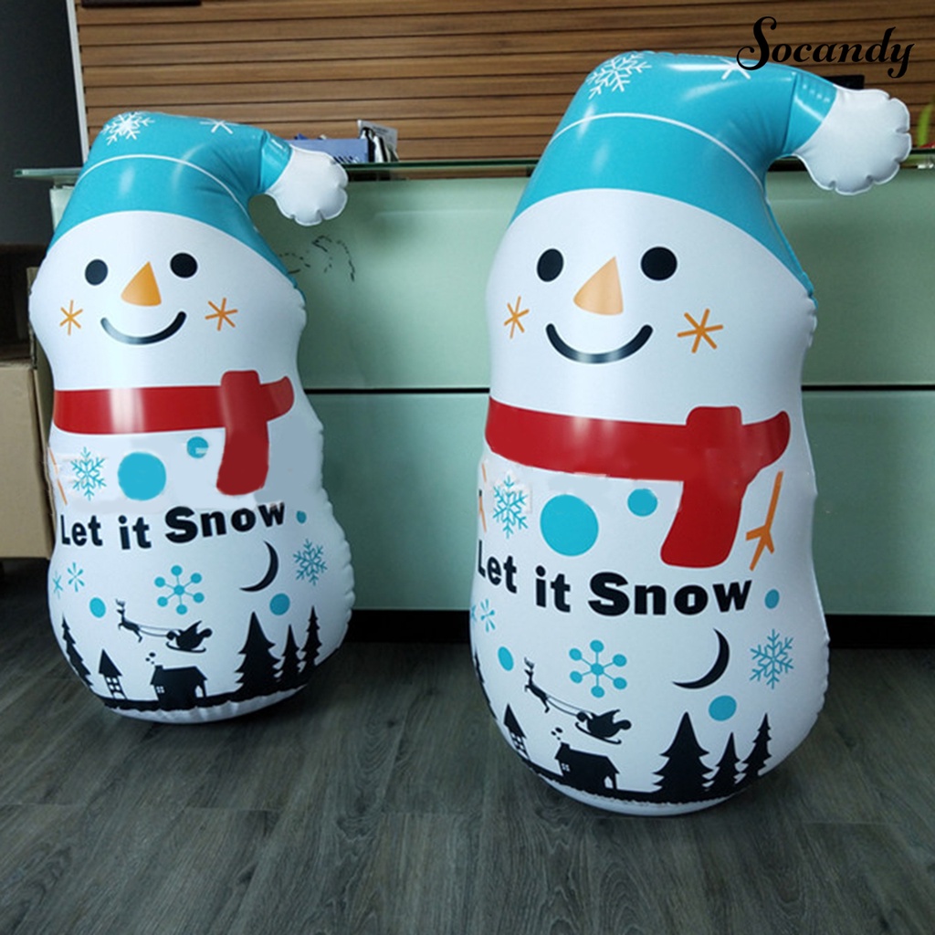 [徒涉者] pvc充氣雪人不倒翁充氣雪人玩具耶誕節裝飾耶誕充氣雪人戶外冬天用品