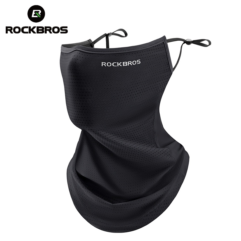 Rockbros 夏季冰絲麵膜防紫外線速乾面罩防曬頭巾透氣護頸掛耳圍巾