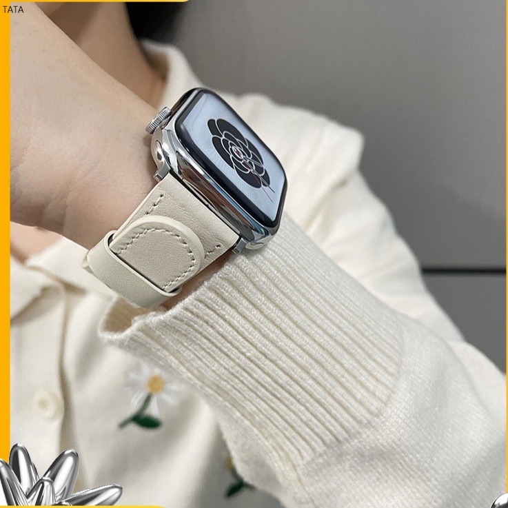 現貨 Apple Watch釘釦小蠻腰錶帶 女士錶帶 真皮錶帶S8 S6 S7 SE 41mm 40mm 44mm 45