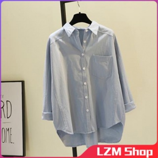 HA2H ⑪ 100%純棉素色長袖襯衫女寬鬆顯瘦韓版襯襯衫外套