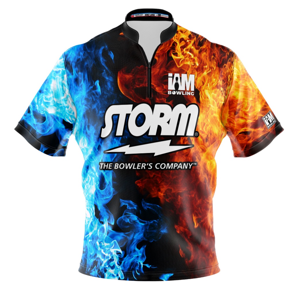 Storm DS 保齡球球衣 - 設計 1528-ST 3D 拉鍊領保齡球襯衫 DIY 名稱