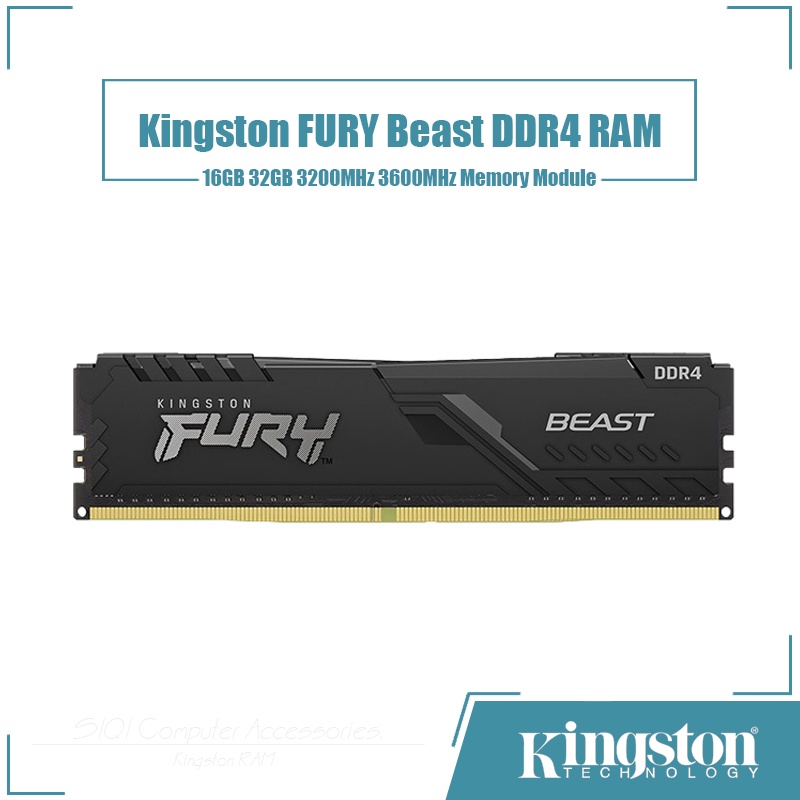 金士頓 FURY Beast DDR4 RAM 16GB 32GB 3200MHz 3600MHz 台式機 AMD 英特