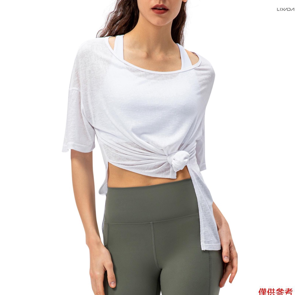 [新品到貨]女式寬鬆T卹半袖開衩側邊運動罩衫[26]