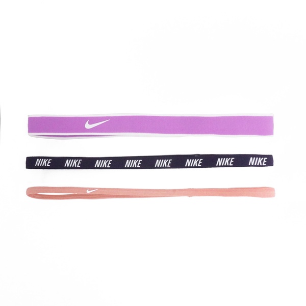Nike 髮帶 混搭式 頭帶 運動 休閒 健身 矽膠固定 3入 紫 黑 粉紅 [AC4453-645]