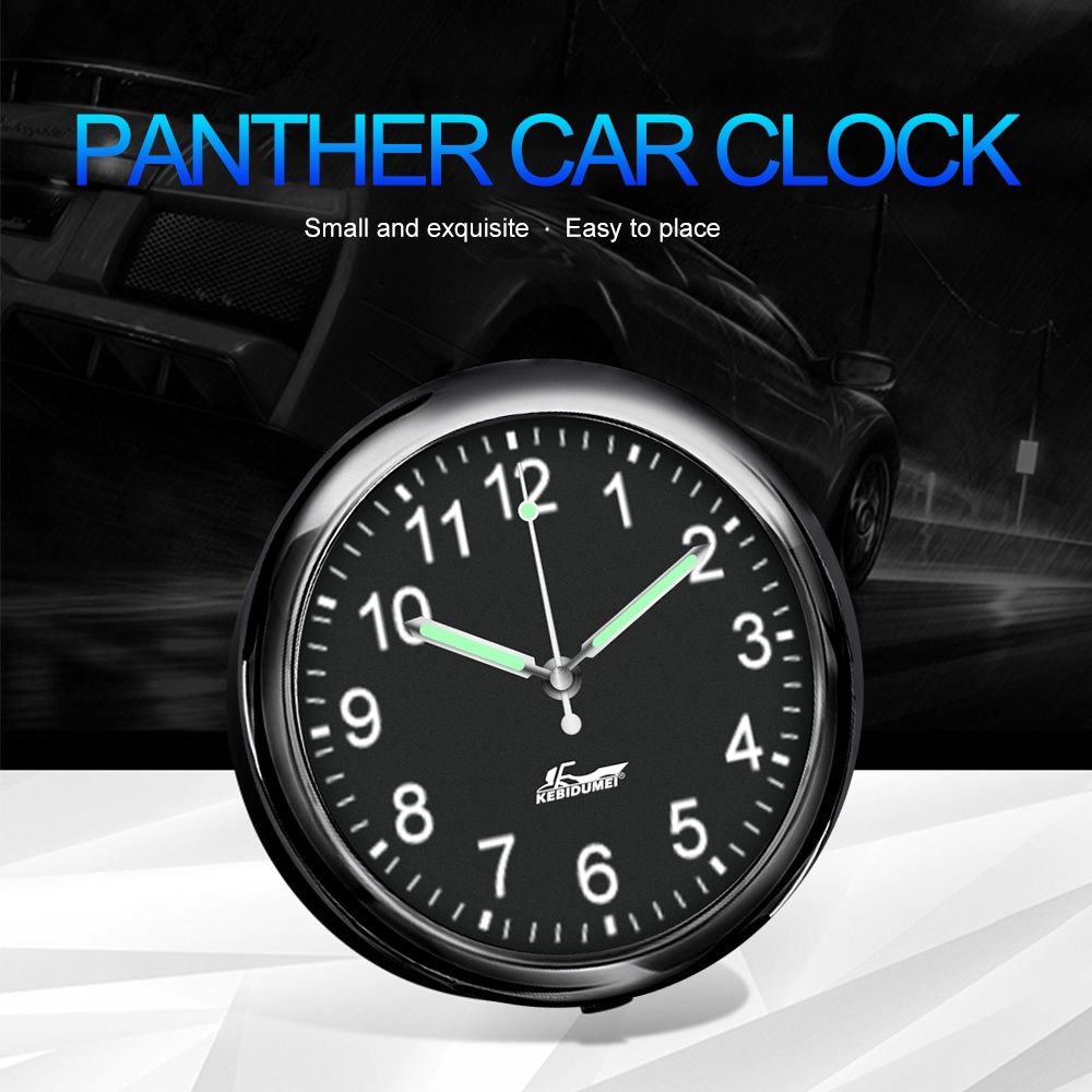 汽車時鐘夜光汽車內部粘貼式迷你數字手錶機械石英時鐘汽車飾品汽車配件