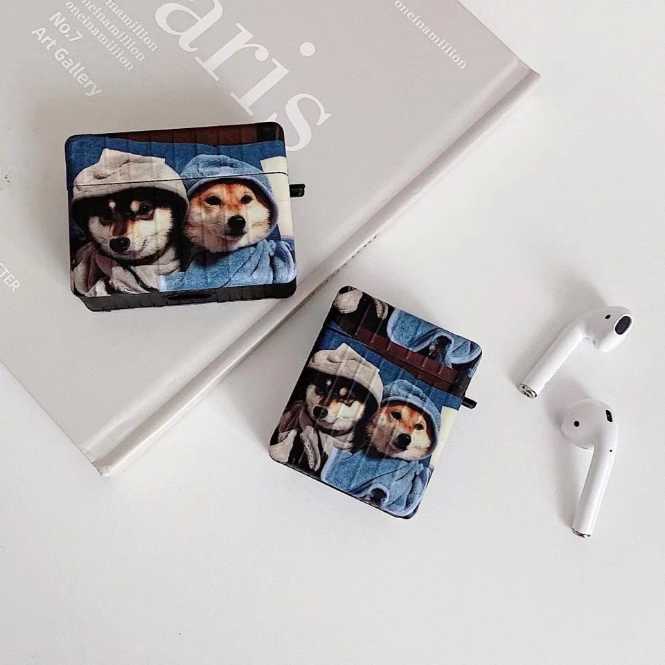 📌AesthetE_select🌼少女｜可愛｜柴犬合照｜矽膠軟殼配掛鉤Airpods 1/2/3代/pro保護套