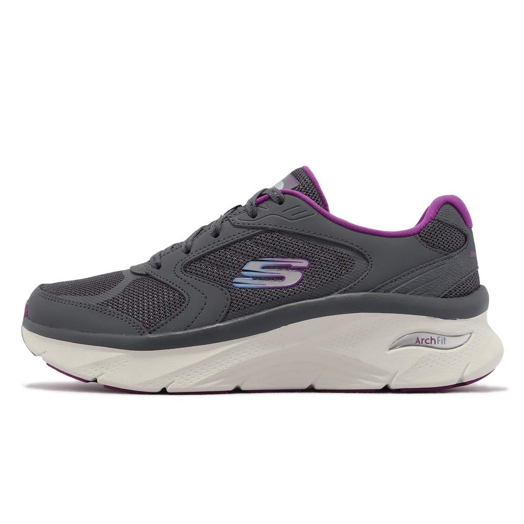 Skechers 休閒鞋 Arch Fit D Lux 灰 紫 足弓支撐 女鞋 健走鞋 【ACS】 149686CCPR