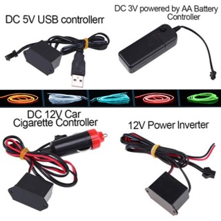 Dc 12V EL線/USB 5V/點煙器驅動控制器適用於1-5M霓虹燈EL線適用汽車/摩托車/5V接口