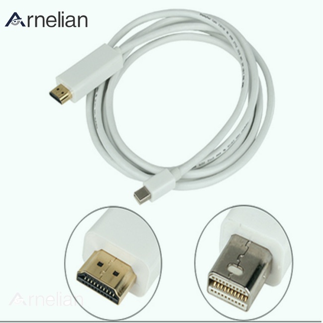 Arnelian 迷你顯示端口轉 HDMI 兼容電纜 4K 1080P Thunderbolt HDMI 兼容轉換器,適