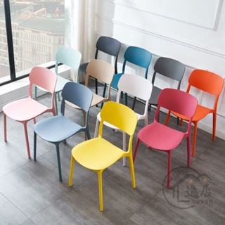 塑料椅子 簡約靠背椅 奶茶店牛角北歐現代 書桌家用餐廳歐式會議室