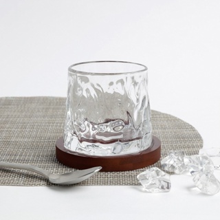 旋轉不倒翁玻璃杯(含木底)170ml 錘紋