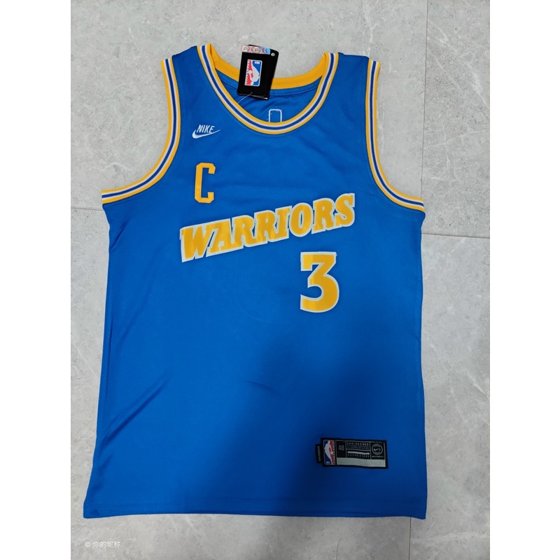 2023新款金州勇士號 3 Jordan Poole 藍色籃球球衣高品質速乾籃球衫遊戲訓練競技服