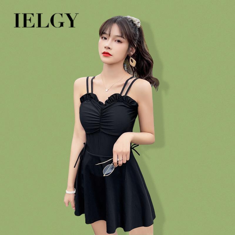 IELGY 溫泉薄款聚攏裙款式純色時尚女泳衣