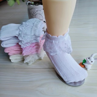 【Childfun】1-12歲 女童短襪 韓國花邊襪 夏天襪子 網眼襪 日系蕾絲公主短襪 寶寶白色舞蹈襪子 透氣襪