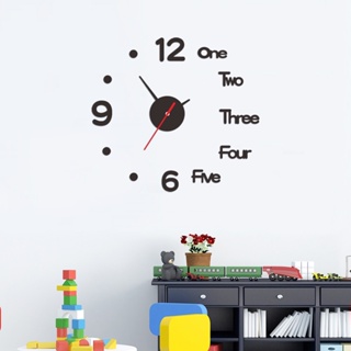 三維掛鐘 DIY 數字時鐘掛鐘貼紙家庭客廳靜音時鐘