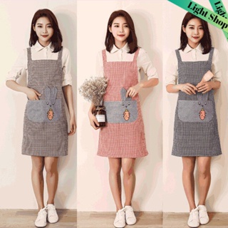 圍裙廚房純棉圍裙女家居廚房韓式時尚可愛工作服