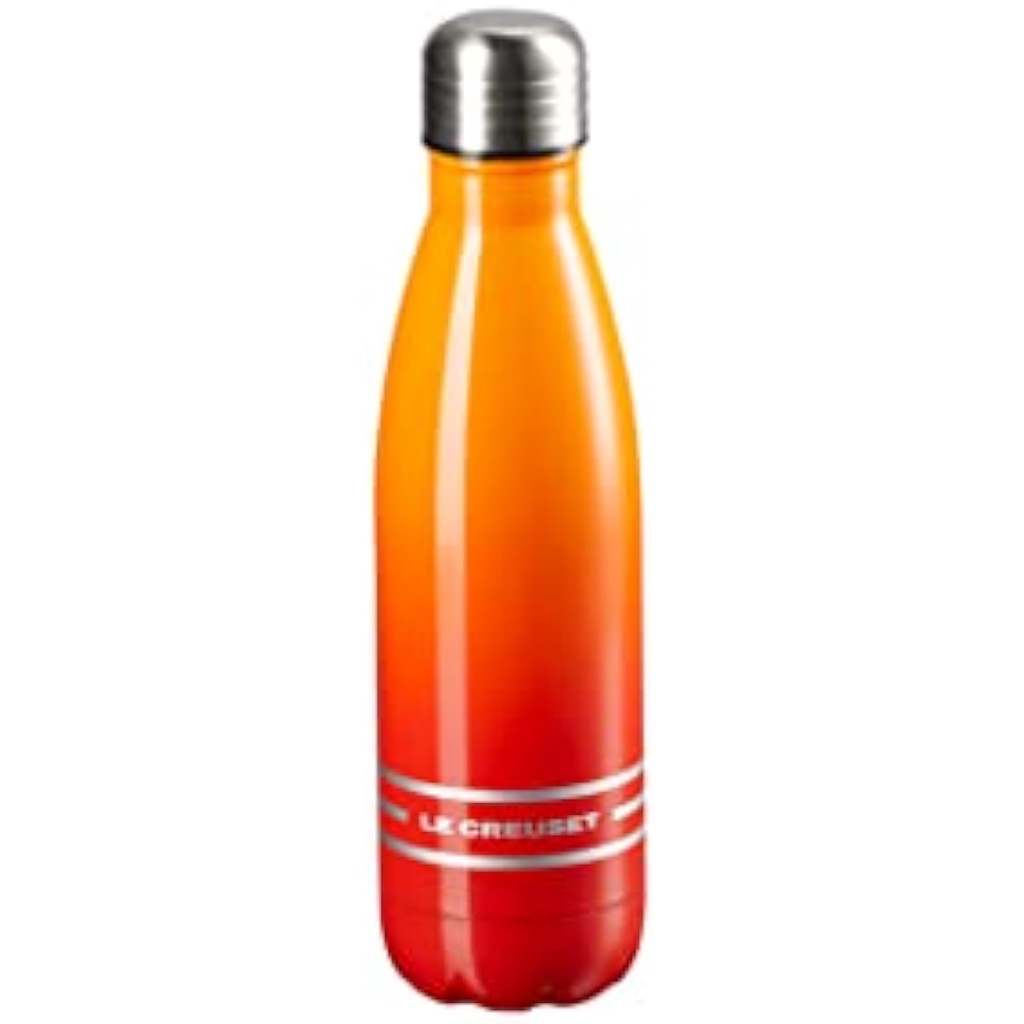 Le Creuset水合瓶500毫升橙色水瓶不锈钢瓶轻巧的杂志