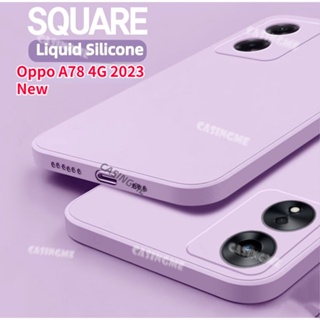 Oppo A78 4G 2023 方形液體手機殼適用於 Oppo A78 OppoA78 78A A 78 4G 5G