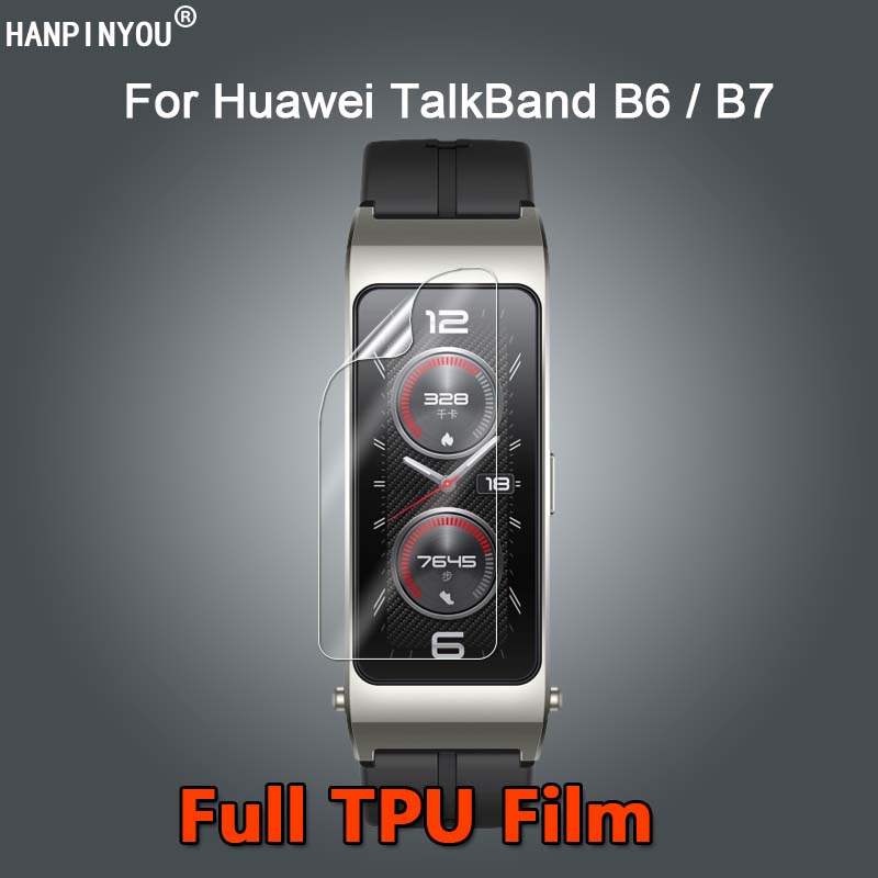 適用於華為 TalkBand B7 B6 智能手錶超薄透明超薄軟 TPU 可修復水凝膠膜屏幕保護膜-非鋼化玻璃