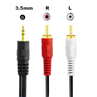 3.5 毫米立體聲公插孔轉 2 RCA 公 AV 音樂音頻電纜線 AUX 用於 Mp3 電話電視聲音揚聲器