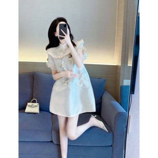 [現貨]洋裝小眾設計高級感輕奢2023夏裝新款氣質復古中國風立領裙子女