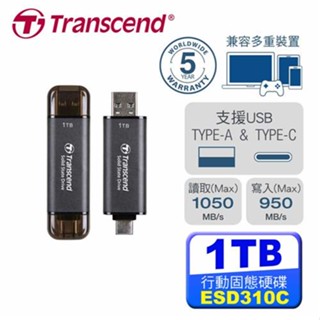 Transcend 創見 ESD310C 1TB 外接式 SSD 固態硬碟 黑