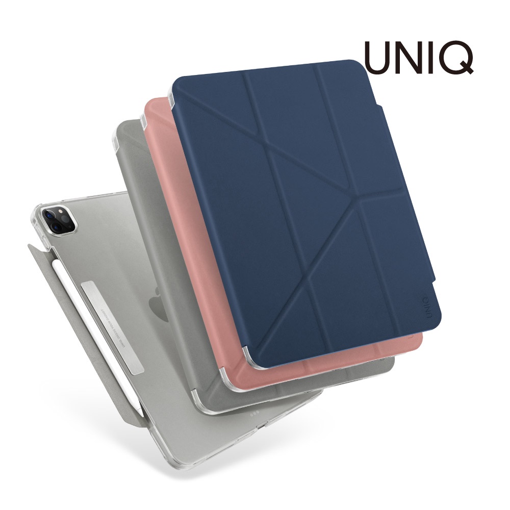 【UNIQ】iPad Pro 11吋 2022 2021 抗菌磁吸設計保護套(Camden)｜ 帶支架多功能極簡透明