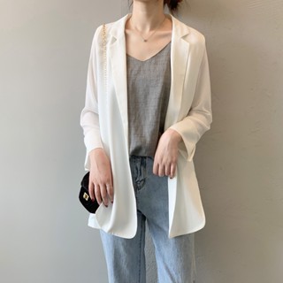 【DANDT 】2023春季新款小西裝外套薄款女垂感網紅雪紡韓版防曬0506(23 JUN Ian) 歐美服飾