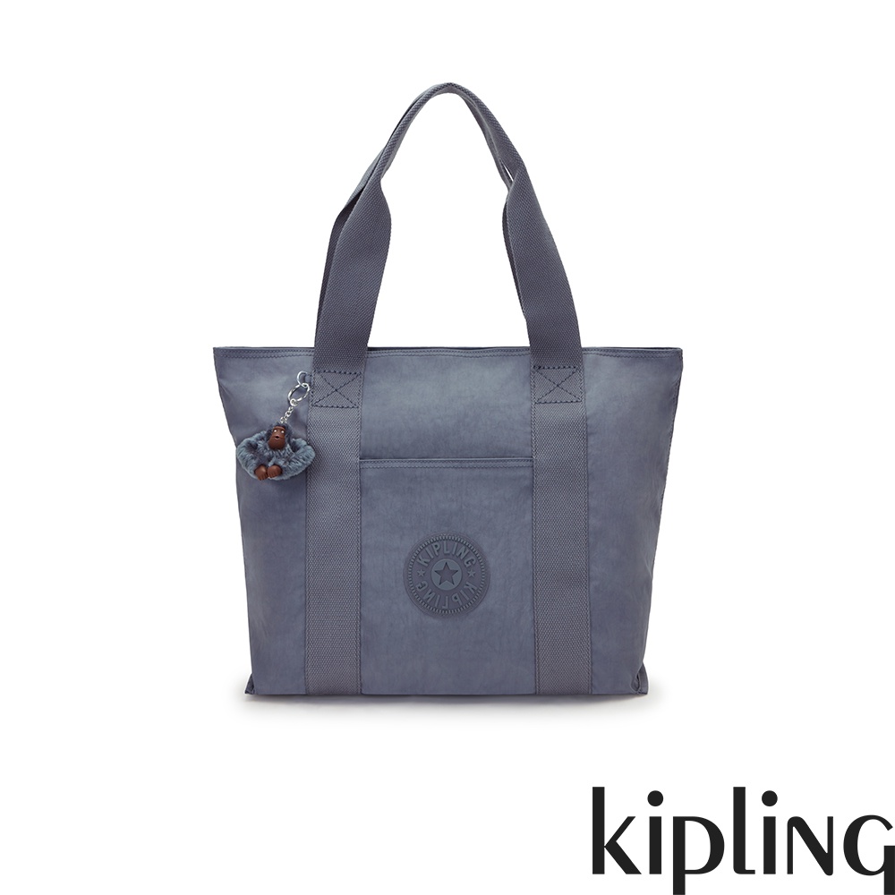 【▲限量】Kipling 灰調寧靜藍大容量手提包-ERA M