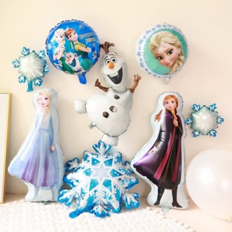 迪士尼冰雪奇緣艾莎安娜公主鋁箔氣球嬰兒送禮會生日派對裝飾雙面氣球兒童玩具派對用品