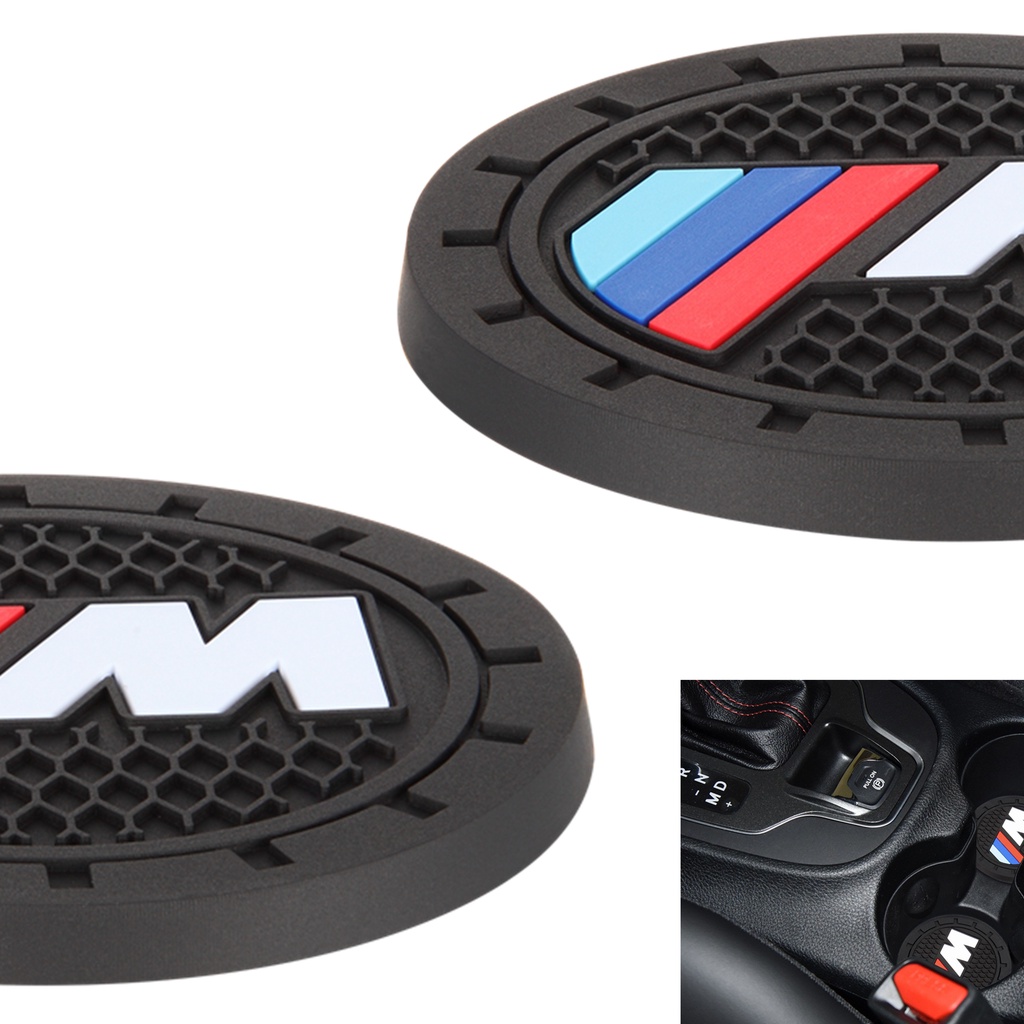 2 件裝 BMW Sport M 杯架插入杯墊 - BMW 汽車防滑杯墊適用於 BMW 1 3 5 7 系列 F30 F