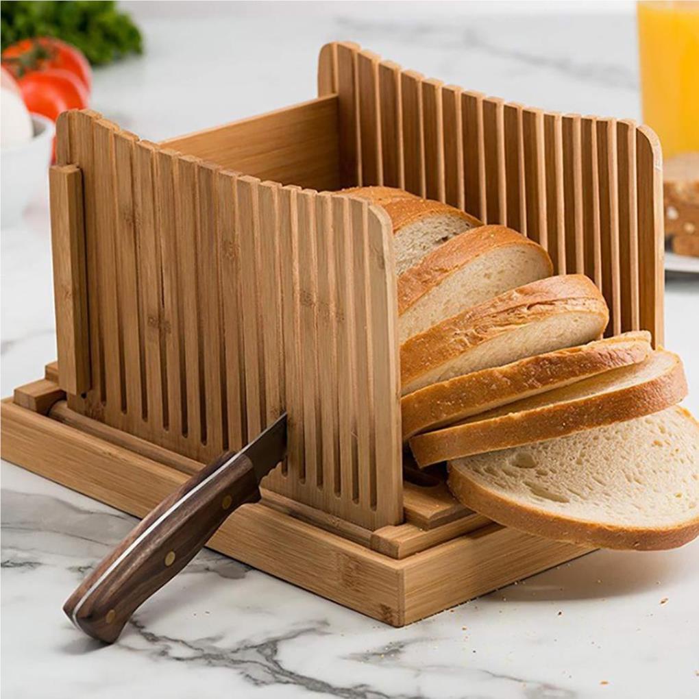 竹麵包切片機麵包砧板指南可折疊麵包切片自製麵包厚度可調