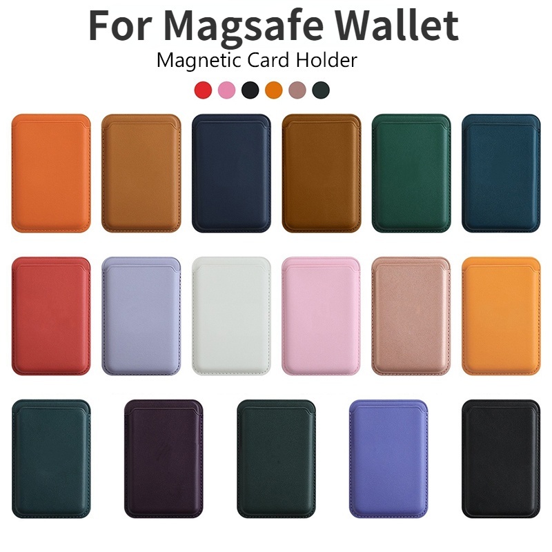 全新適用於 Apple Magsafe 錢包磁性皮革袋 ID 信用卡夾適用於 iPhone 12 13 Pro Max
