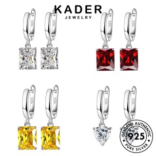 Kader Jewelry Love 女士鑽石圈心形黃水晶耳環莫桑石藍寶石紅寶石祖母綠原裝 932 珠寶銀 M038