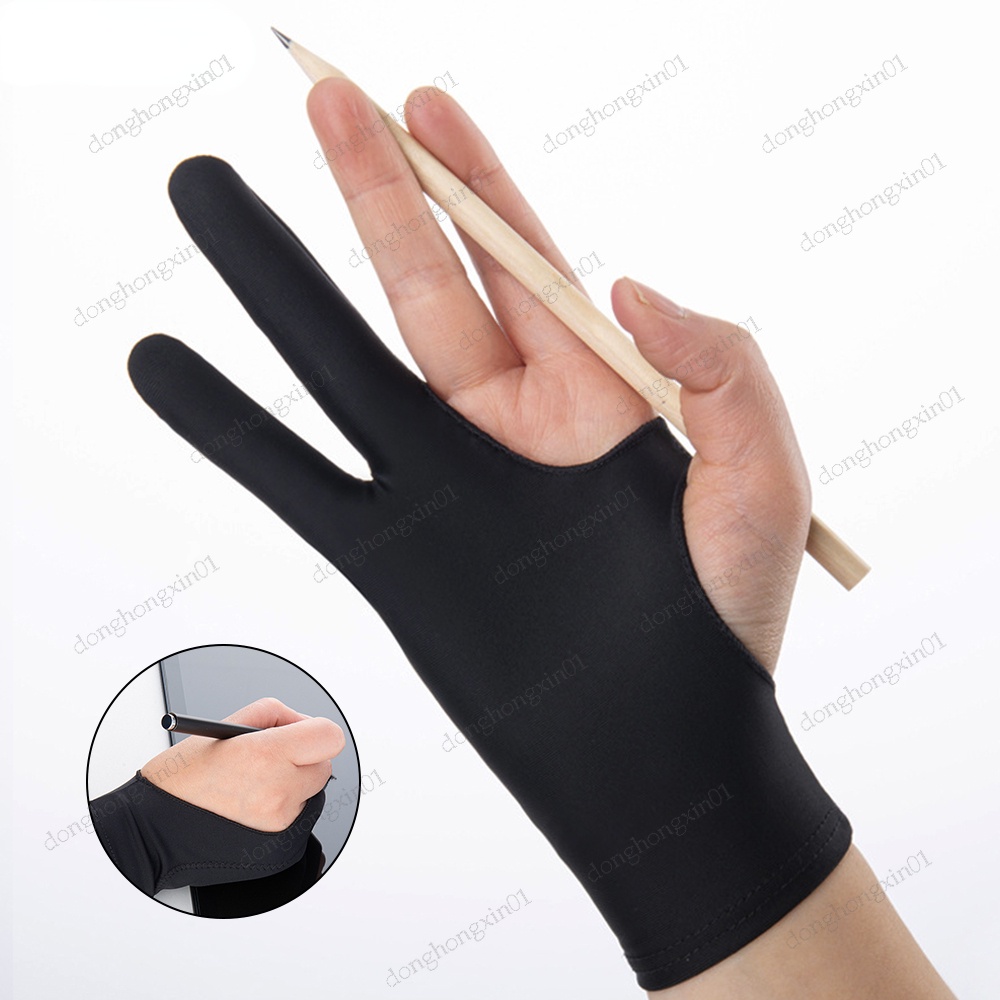 黑色兩指防污手套平板手機繪圖書寫手套適用於 Ipad Pro Air 迷你防意外接觸手套