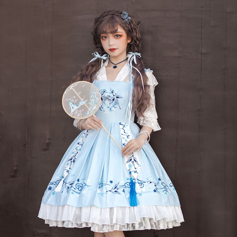 ✨現貨✨S-XL蘿莉塔裙子op lolita復古 中華風