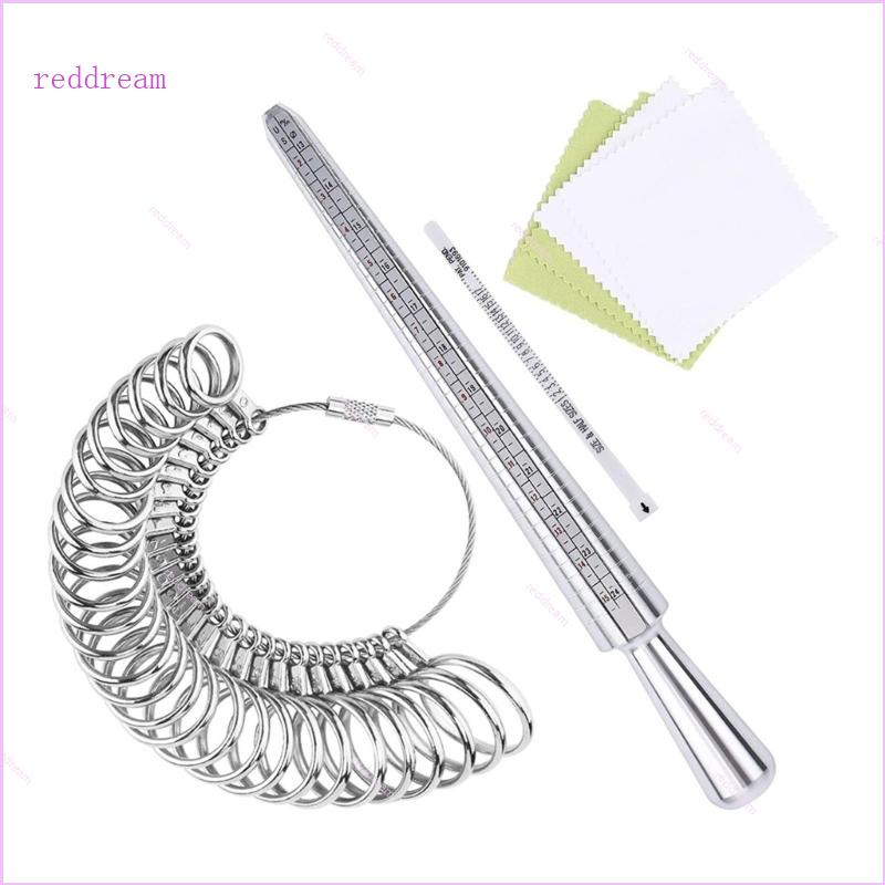 Rerev 戒指棒尺寸 DIY 時尚首飾測量工具套裝戒指尺寸心軸